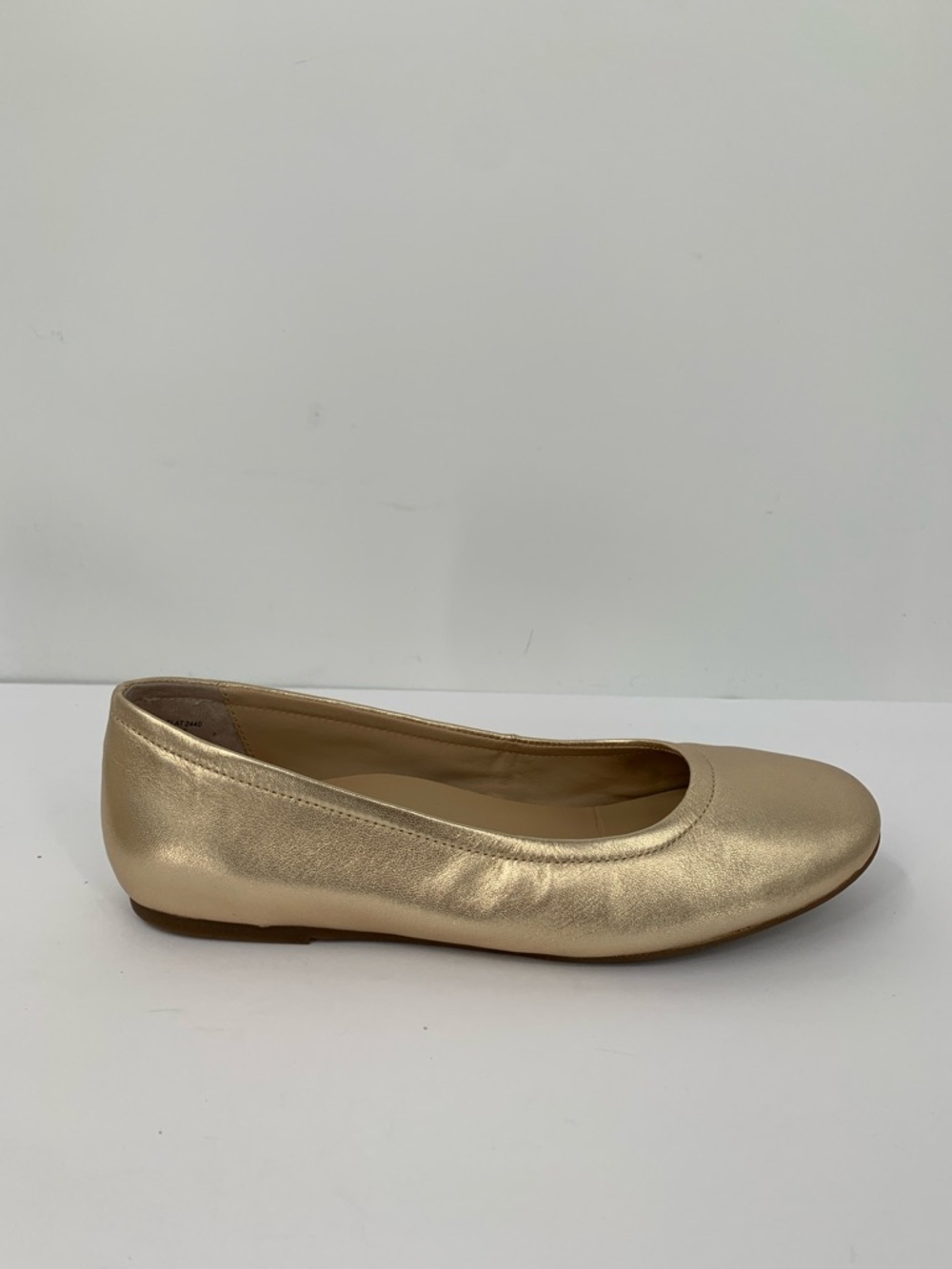 Abeo Promenade ballet flat leather gold metallic slip-on comfort footbed 9.5